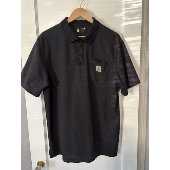 Carhartt Other - Carhartt Black  Polo Mens L Black Pocket Logo Relaxed Fit Workwear Short Sleeve
